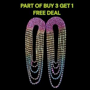 Gorgeous Colorful Ombré Pastel Waterfall Dangle Earrings - NWOT